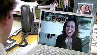 Jim and Pam Using Video Chat on his MacBook Pro on NBC's The Office
