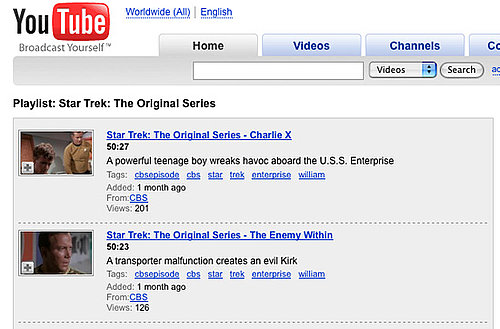 YouTube Gets Full Episodes of Geeky Classics!