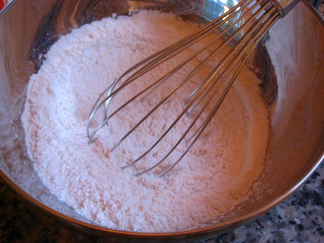 Whisking the dry. Whisking the dry.