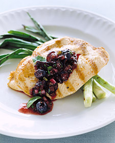 Grilled Chicken With Blueberry-Basil Salsa Grilled Chicken With Blueberry-Basil Salsa