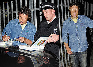 Saucy Jamie Oliver Smiles and Signs