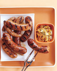 Sunday BBQ: Chicken Sausages With Grilled Onion Chowchow Sunday BBQ: Chicken Sausages With Grilled Onion Chowchow