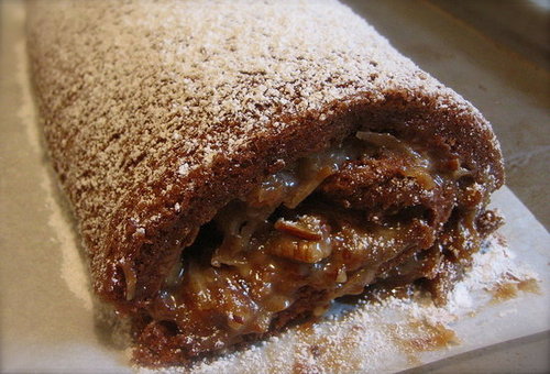 German Chocolate Cake Roll