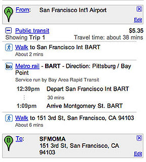 GoogleMaps Plans your Public Transportation Trips 2008-05-02 13:03:09