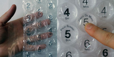 Bubble Wrap Calendar. Awesome.