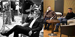 Photos of George Clooney and Guy Ritchie Filming Nescafe Commercial in Milan