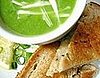 Yummy Link: Green Pea Soup with Cheddar-Scallion Panini
