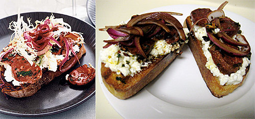 Theirs vs Mine: Crostini with Creamy Ricotta and Chorizo