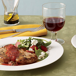 Fast & Easy Dinner: Ginger Pork Chops With Spinach Salad Fast & Easy Dinner: Ginger Pork Chops With Spinach Salad