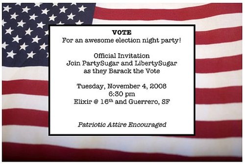 Come Party With Me: Election Night — Invite 