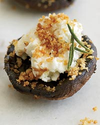 Goat Cheese–Stuffed Mushrooms with Bread Crumbs Goat Cheese–Stuffed Mushrooms with Bread Crumbs