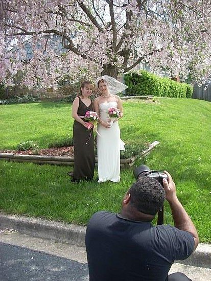 Me with one of my bridesmaids, and our photographer.
