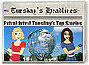 Front Page: China Quake Toll 12,000, Florida Fires, Military Meets Goals