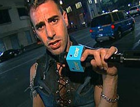 Bruno (Sacha Baron Cohen) Tries To Interview Arnold Schwarzenegger