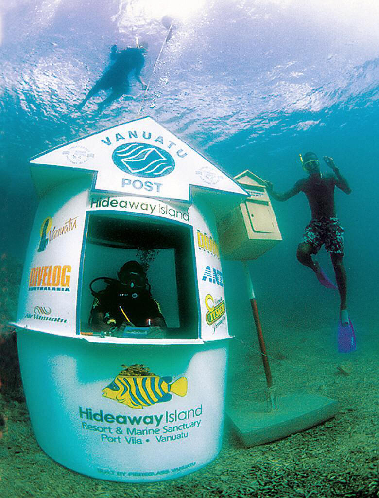 Vanuatu's underwater Post Office. Vanuatu's underwater Post Office.
