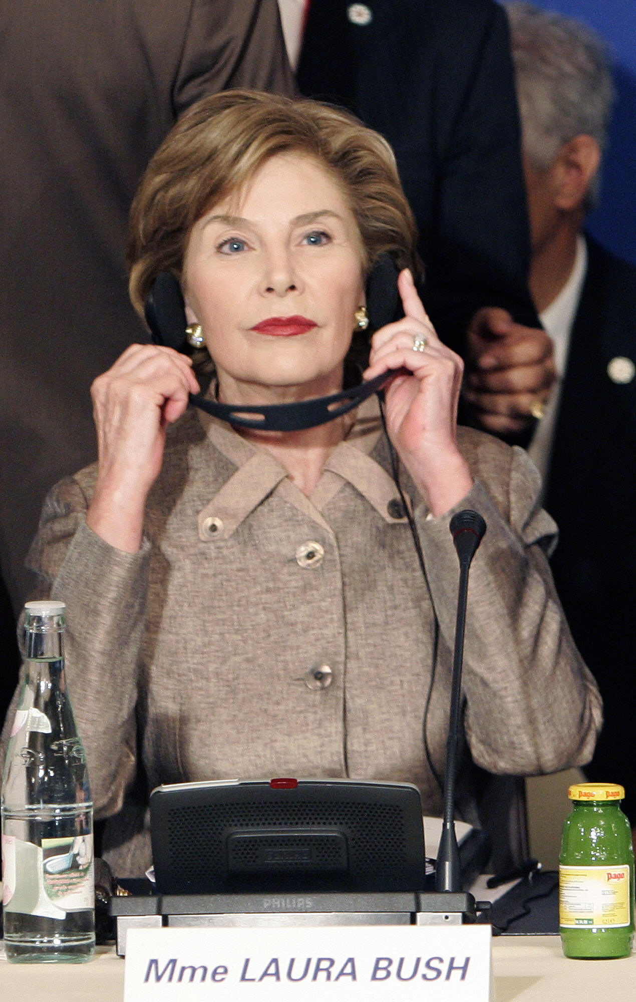 Laura Bush announced the US pledge of $10.2 billion. Laura Bush announced the US pledge of $10.2 billion.