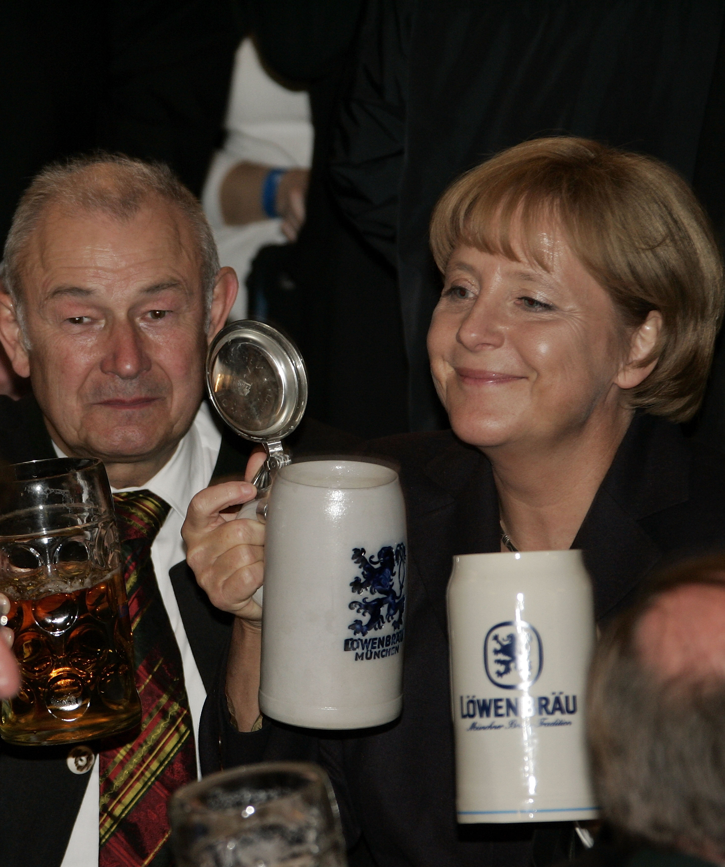 Bavaria's state governor Guenther Beckstein and German Chancellor Angela Merkel Bavaria's state governor Guenther Beckstein and German Chancellor Angela Merkel