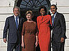 Pictures of Bush and Obama at White House