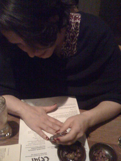 Rebecca paints away. Rebecca paints away.