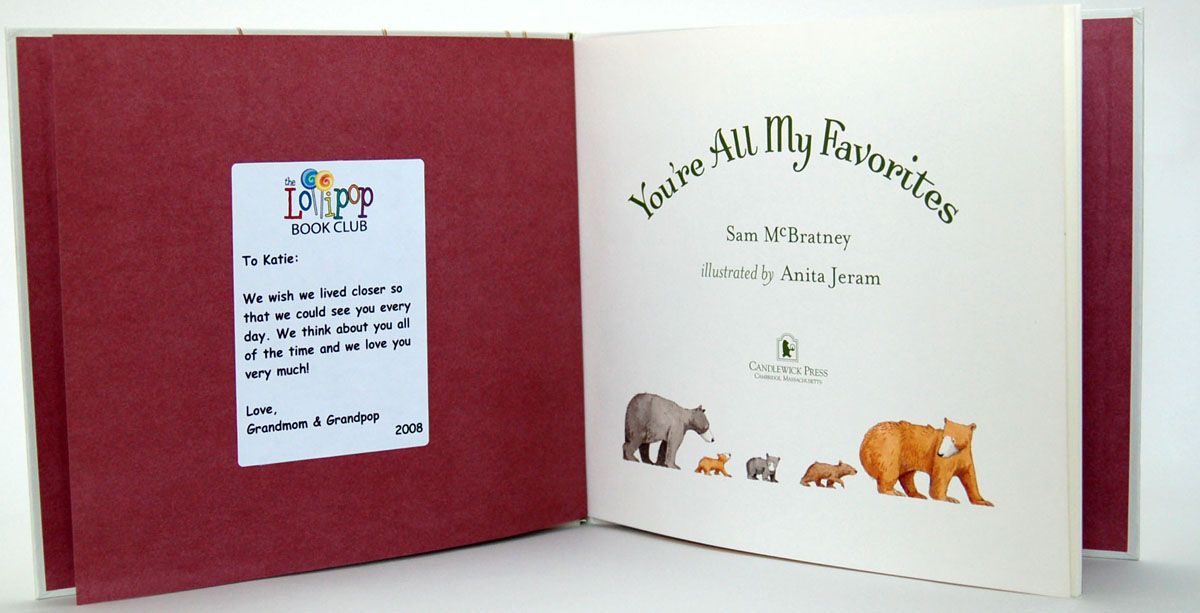 Personalized message placed inside book Personalized message placed inside book