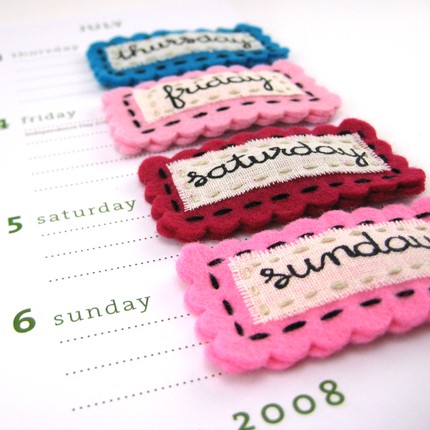 Days of the Week Hairclips