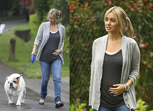 Louise Redknapp Takes Her Dogs and Bump For a Walk