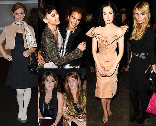 Photos Of Celebs At London Fashion Week s/s 2009 Featuring Dita Von Teese, Alexa Chung, Princess Beatrice, Mischa Barton etc...