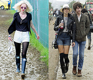 Portia Freeman and Alexa Chung at Glastonbury Festival 2008