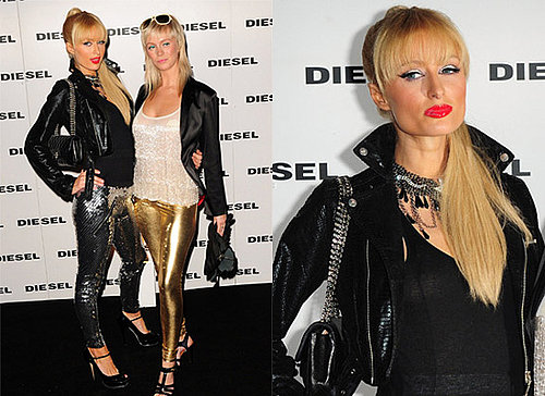 Paris Hilton at Diesel Party, Les Chiffoniers leggings,