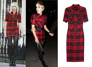 Taylor Momsen, Kimberly Stewart, Plaid Tartan Shirt Dress, D&G