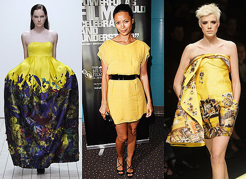 Catwalk Trend, Autumn 2008, Yellow, Versace, Erdem, Thandie Newton, Agyness Deyn