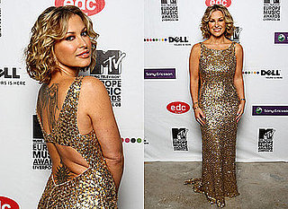 Anastacia in Gold Dress at MTV Europe Music Awards 2008 in Liverpool