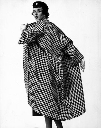 Dorian Leigh, Trigere coat, 1950. Dorian Leigh, Trigere coat, 1950.