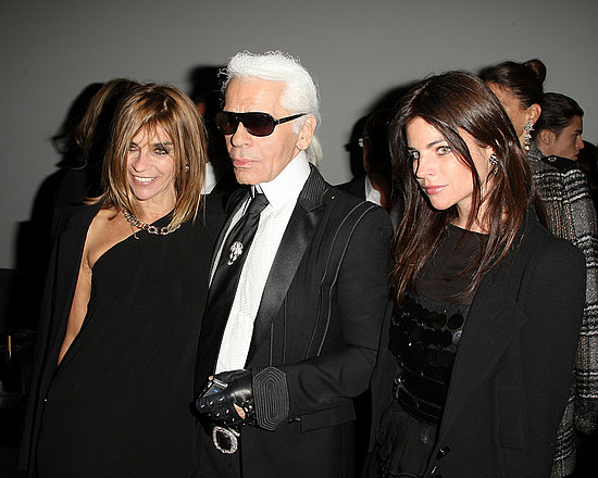 Carine Roitfeld, Karl Lagerfeld, Julia Restoin-Roitfeld.
