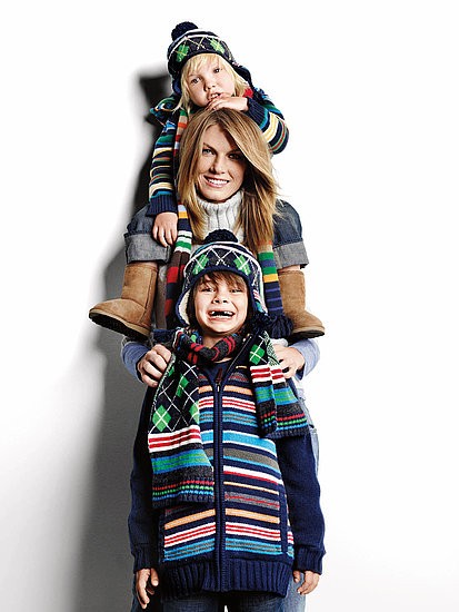 Angela Lindvall with son Sebastian, above, and Dakota, below.