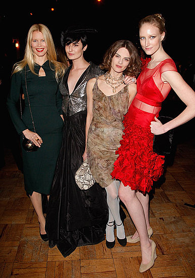 Claudia Schiffer, Erin O'Connor, Anouck Lepere, Jade Parfitt. Claudia Schiffer, Erin O'Connor, Anouck Lepere, Jade Parfitt.