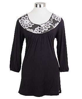 Signal Black & White Tunic Top by Gentle Fawn