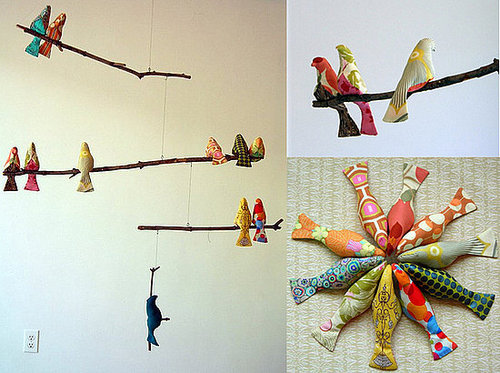 DIY:  Handsewn Bird Mobile