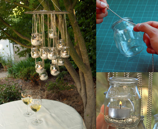 DIY: Recycled Glass Chandelier DIY: Recycled Glass Chandelier