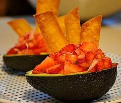 Served in an Avocado Bowl, Strawberry Salsa Is Scrumptious