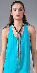 The Look For Less: Cynthia Dugan Jewelry Silver & Leather Scarf Necklace The Look For Less: Cynthia Dugan Jewelry Silver & Leather Scarf Necklace
