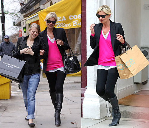 Kate Moss in a Hot Pink Sweater During London Fashion Week