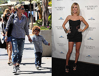 Heidi Klum in Sneakers and Black Louis Vuitton Dress