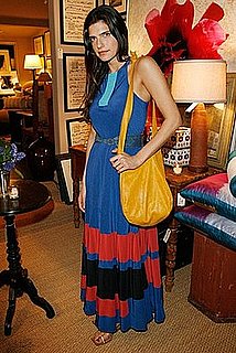 Lake Bell Wears Colorblock Maxi Dress at Lyn Devon Party in LA