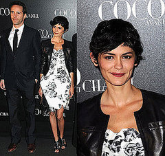 French Actress Audrey Tatou Wear a Black and White Floral Chanel Dress at the "Coco Avant Chanel" Paris Premiere French Actress Audrey Tatou Wear a Black and White Floral Chanel Dress at the "Coco Avant Chanel" Paris Premiere