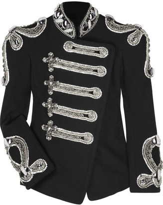 The Look For Less: Balmain Crystal-Embellished Jacket 