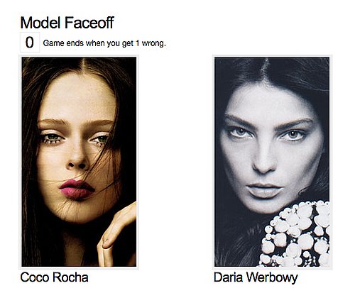 FabSugar Supermodel Game/Quiz