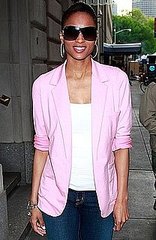 Photo of Singer Ciara in NYC Wearing Pink Blazer
