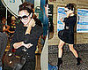 Victoria Beckham Arrives in Milan Wearing All Black and Black Hermes Birkin