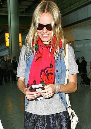 Photo of Kate Bosworth Wearing Denim Vest at LAX Airport